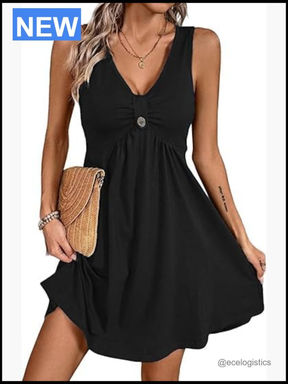 Women's Sleeveless Knotted Tank Dress A-Line Summer
